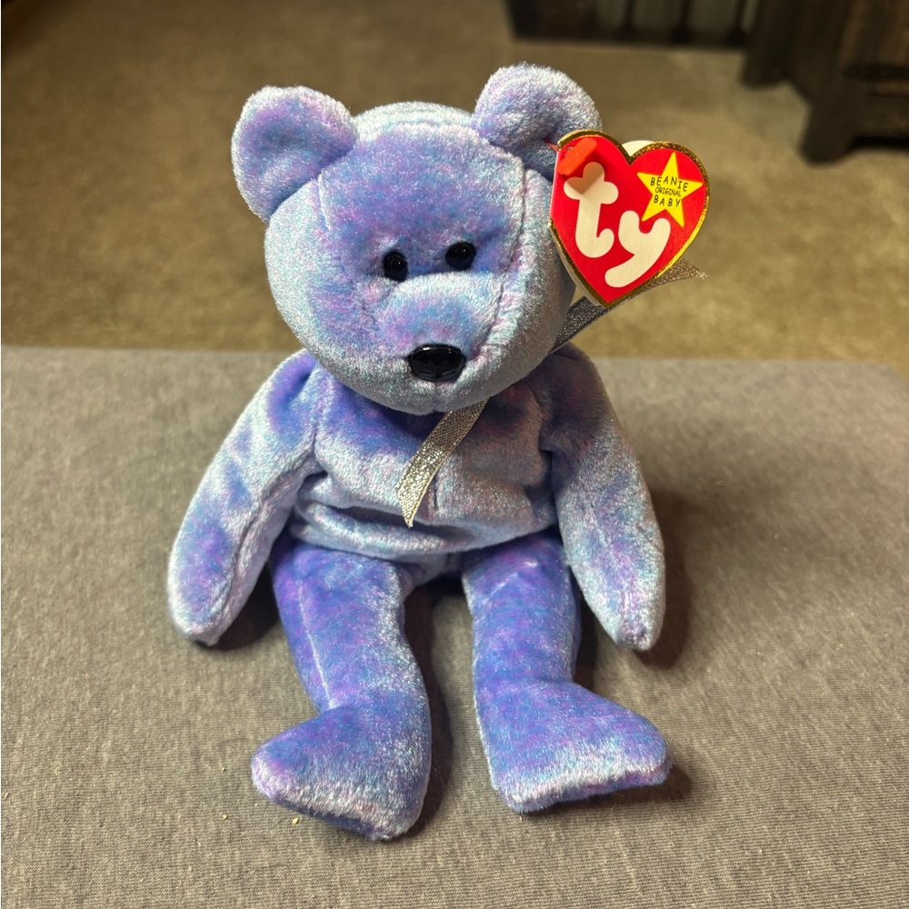 Ty Clubby II Purple Bear 1999 WITH TAGS Vintage Rare Collectible Gift 90s